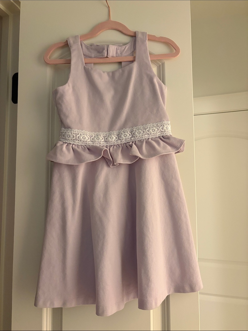 Janie & Jack Girls Lavender Ruffle Waist Dress